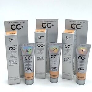 Lot of 3 It Cosmetics CC+ Cream SPF 50+ Light Medium 0.406oz New